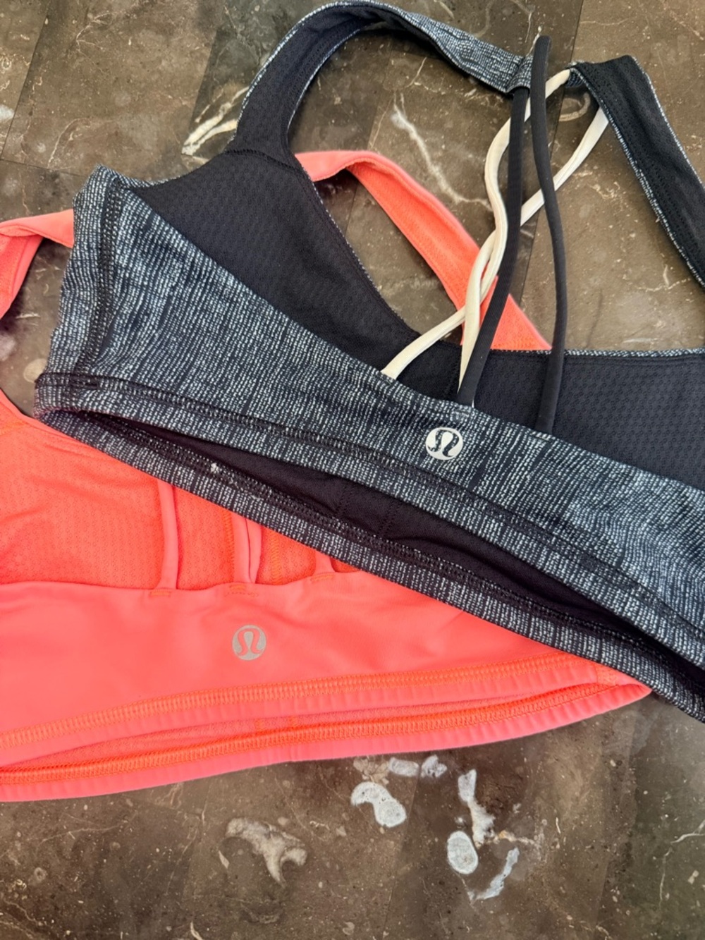 lululemon athletica Two-Tone Sports Bras in Coral and Black